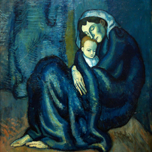 Mère et enfant, oeuvre célébrant la fête des mère, réalisée par Pablo Picasso. 